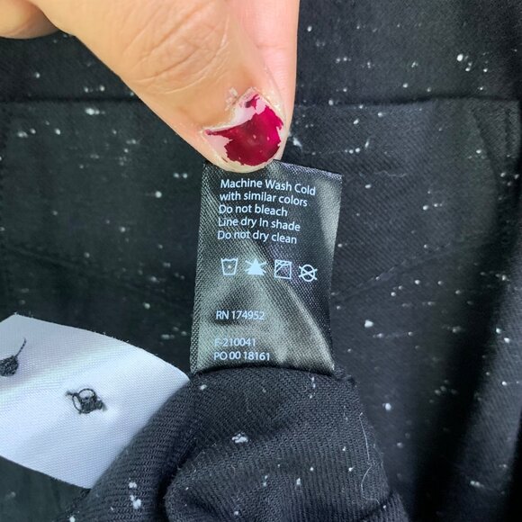 Flint & Tinder Mens Black Speckled Button-Up Shirt XXL‎ Cotton Blend Long Sleeve - Picture 8 of 10